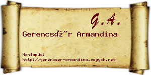 Gerencsér Armandina névjegykártya